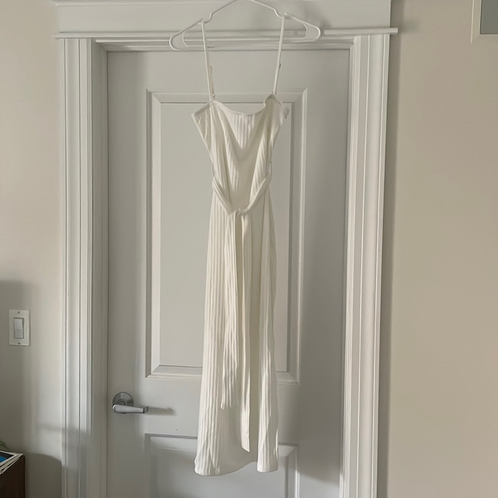Here Comes The Sun White Knitted Midi